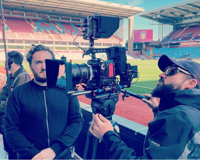 The camera crew at Villa Park